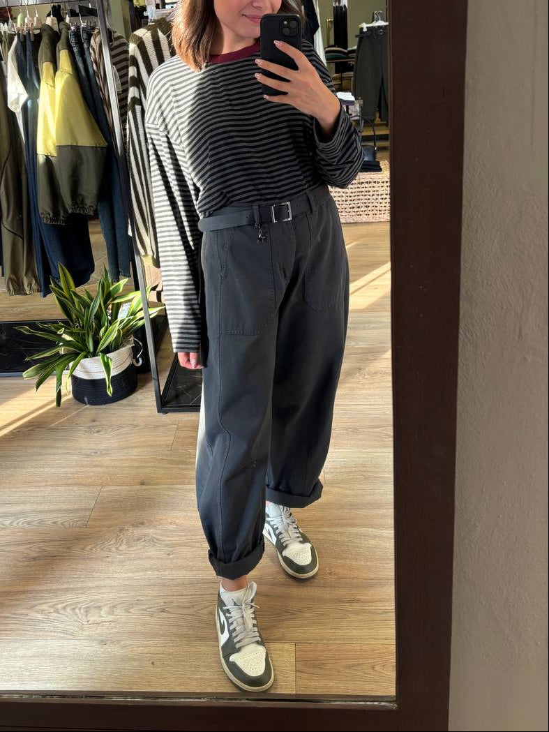 SUSY MIX - Pantalone Barrel fit color grigio piombo