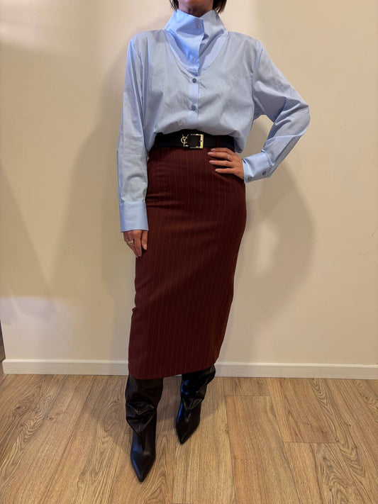 VICOLO - Camicia con colletto appoggiato color azzurro