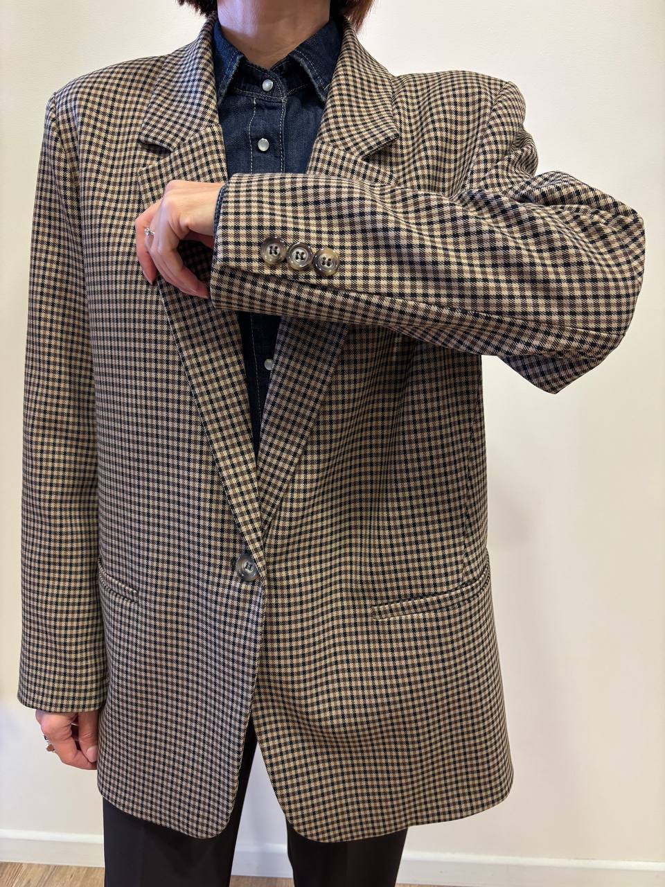 VICOLO - Blazer over a quadri color moro