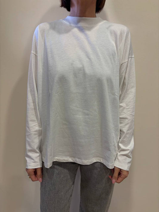 VICOLO - T-shirt in cotone over a scatola a maniche lunghe color bianco - più varianti