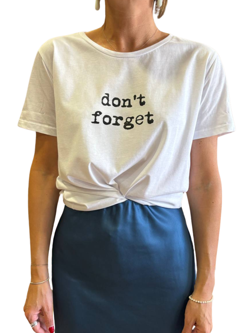 SOUVENIR - T-shirt in cotone con scritta "don't forget"