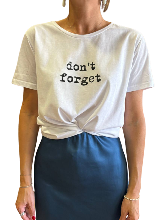 SOUVENIR - T-shirt in cotone con scritta "don't forget"