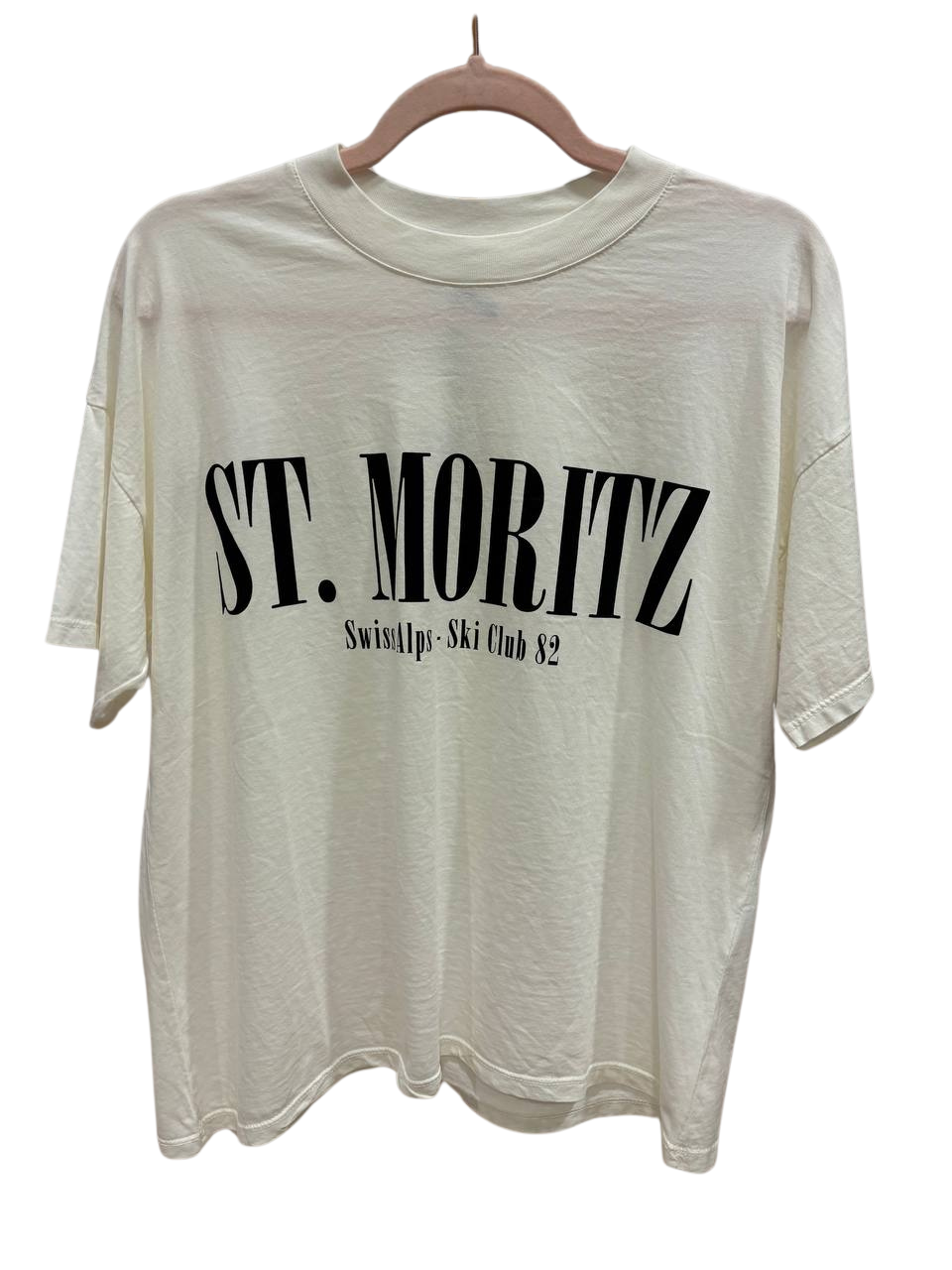 VICOLO - T-shirt in cotone con scritta "St. Moritz" - più colori