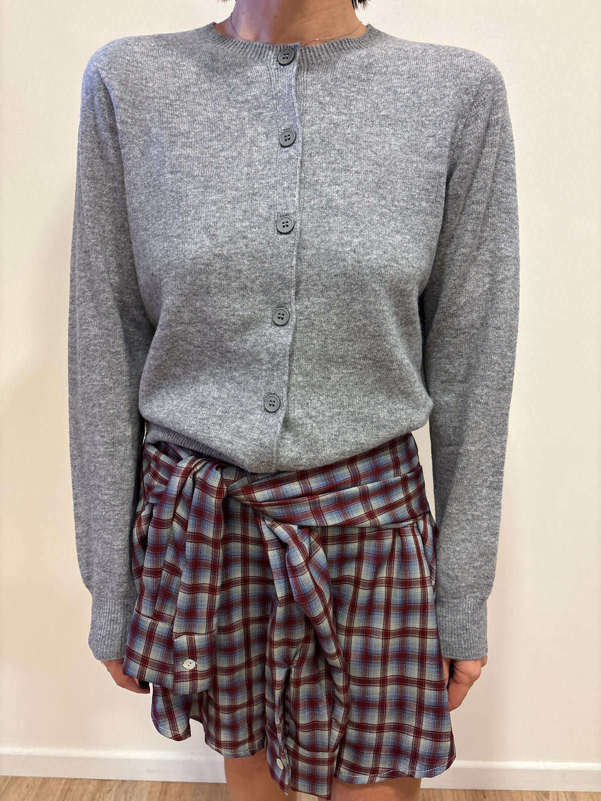 SOUVENIR - Cardigan in lana color grigio - più varianti
