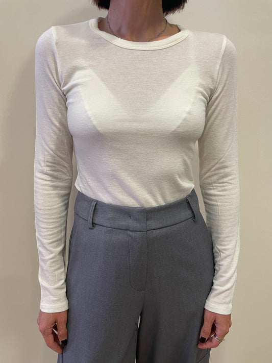 KONTATTO - Blusa girocollo color latte