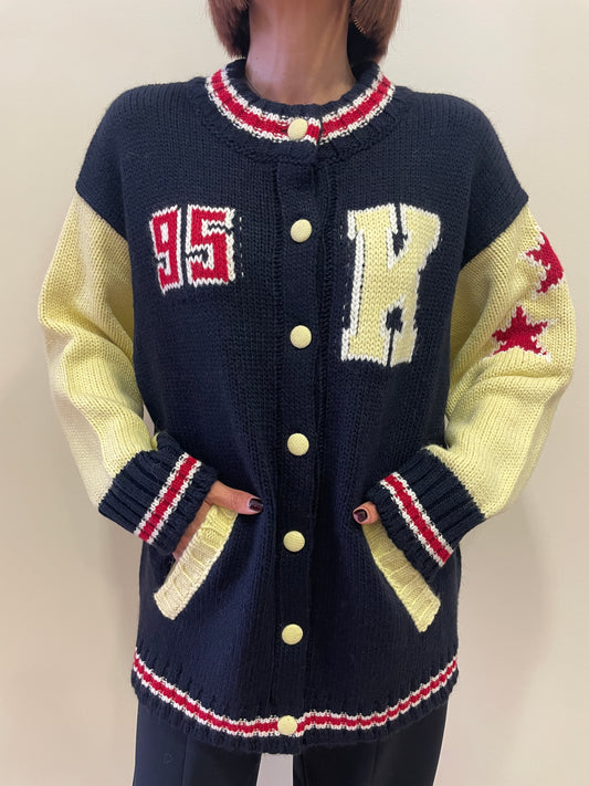 KONTATTO - Cardigan stile college con bottoni