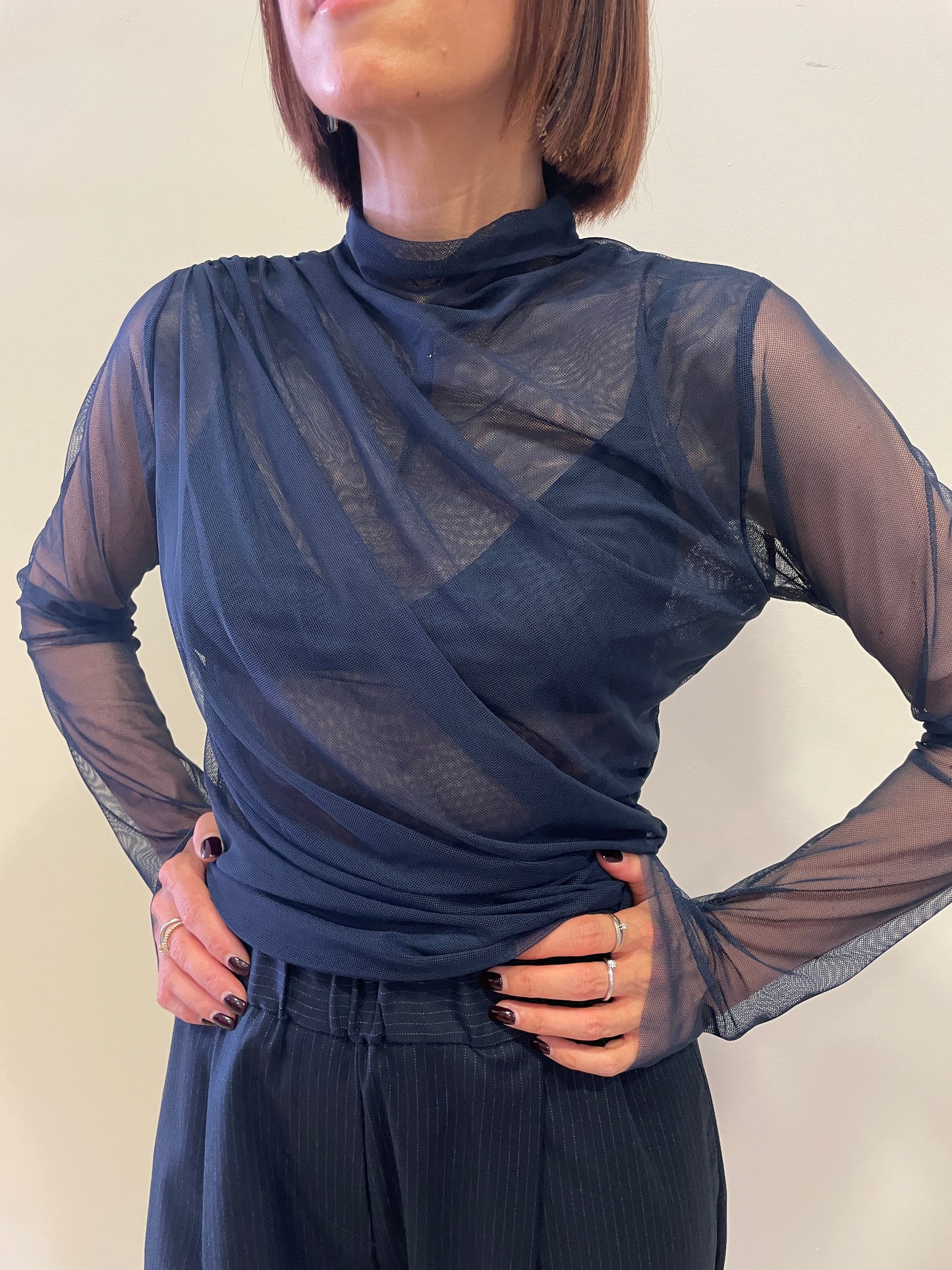 KONTATTO - Blusa in tulle color blu