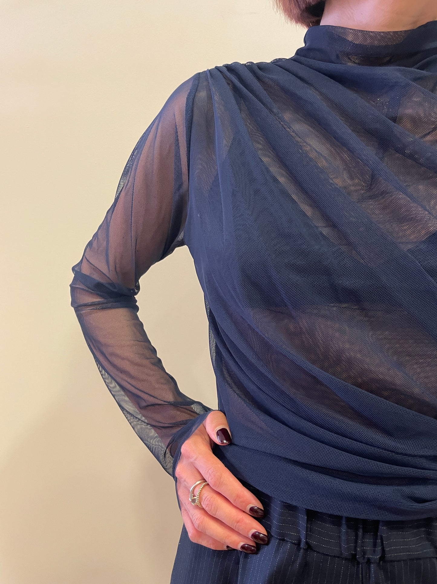 KONTATTO - Blusa in tulle color blu