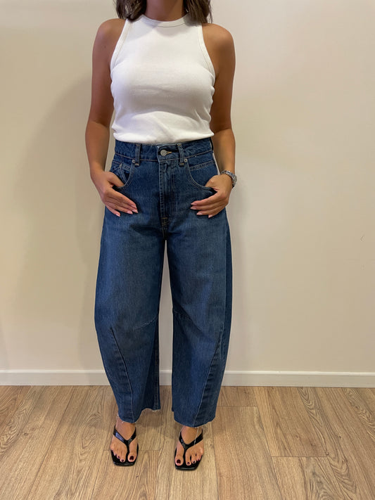 HAVEONE - Jeans Barbara baggy fit con cuciture in denim