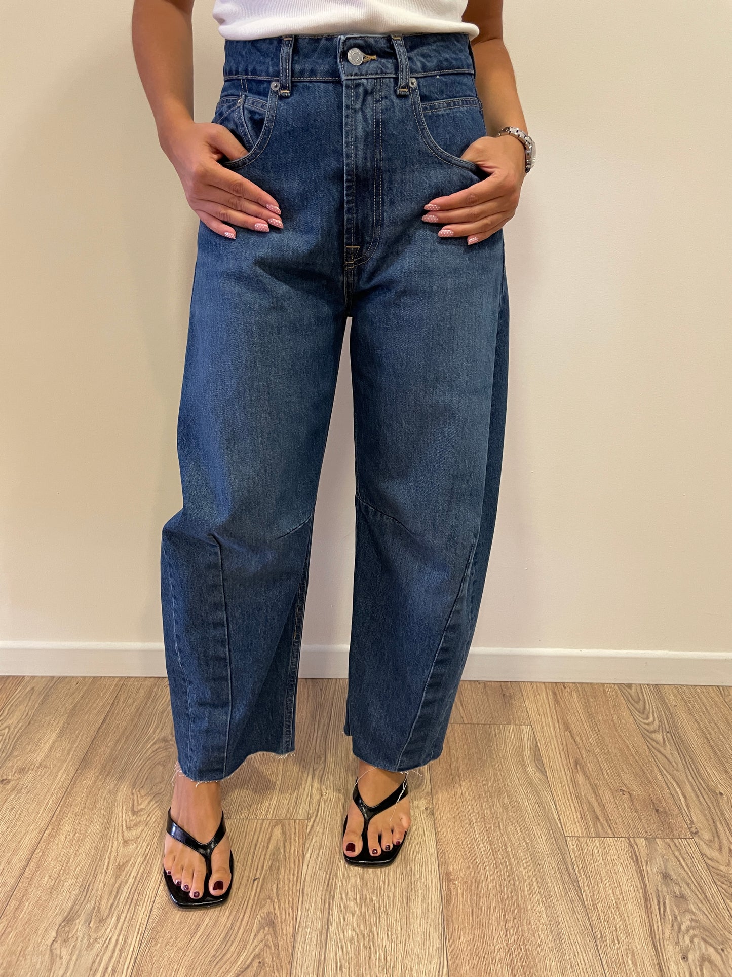 HAVEONE - Jeans Barbara baggy fit con cuciture in denim