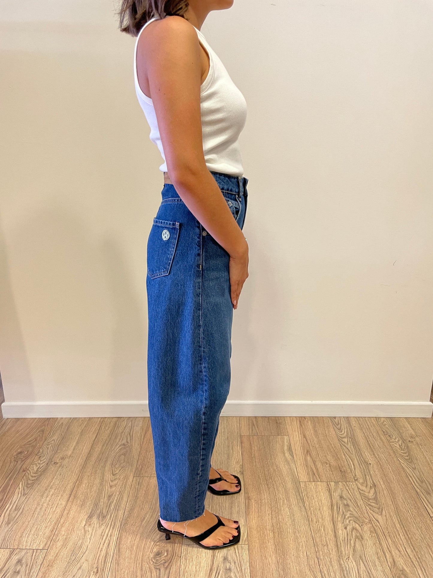 HAVEONE - Jeans Barbara baggy fit con cuciture in denim