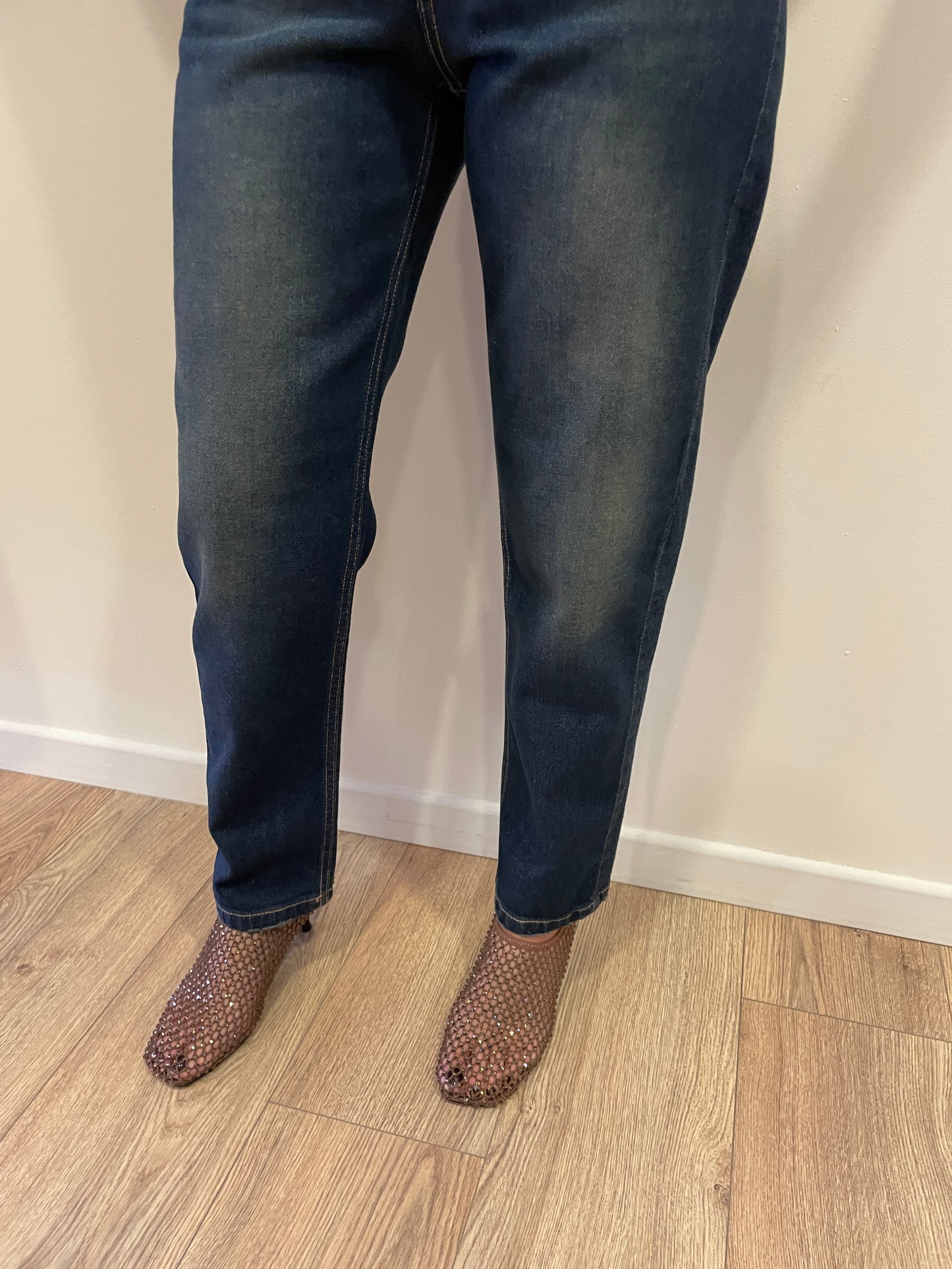 HAVEONE - Jeans Louis a vita media mom fit alla caviglia color sovratinto denim