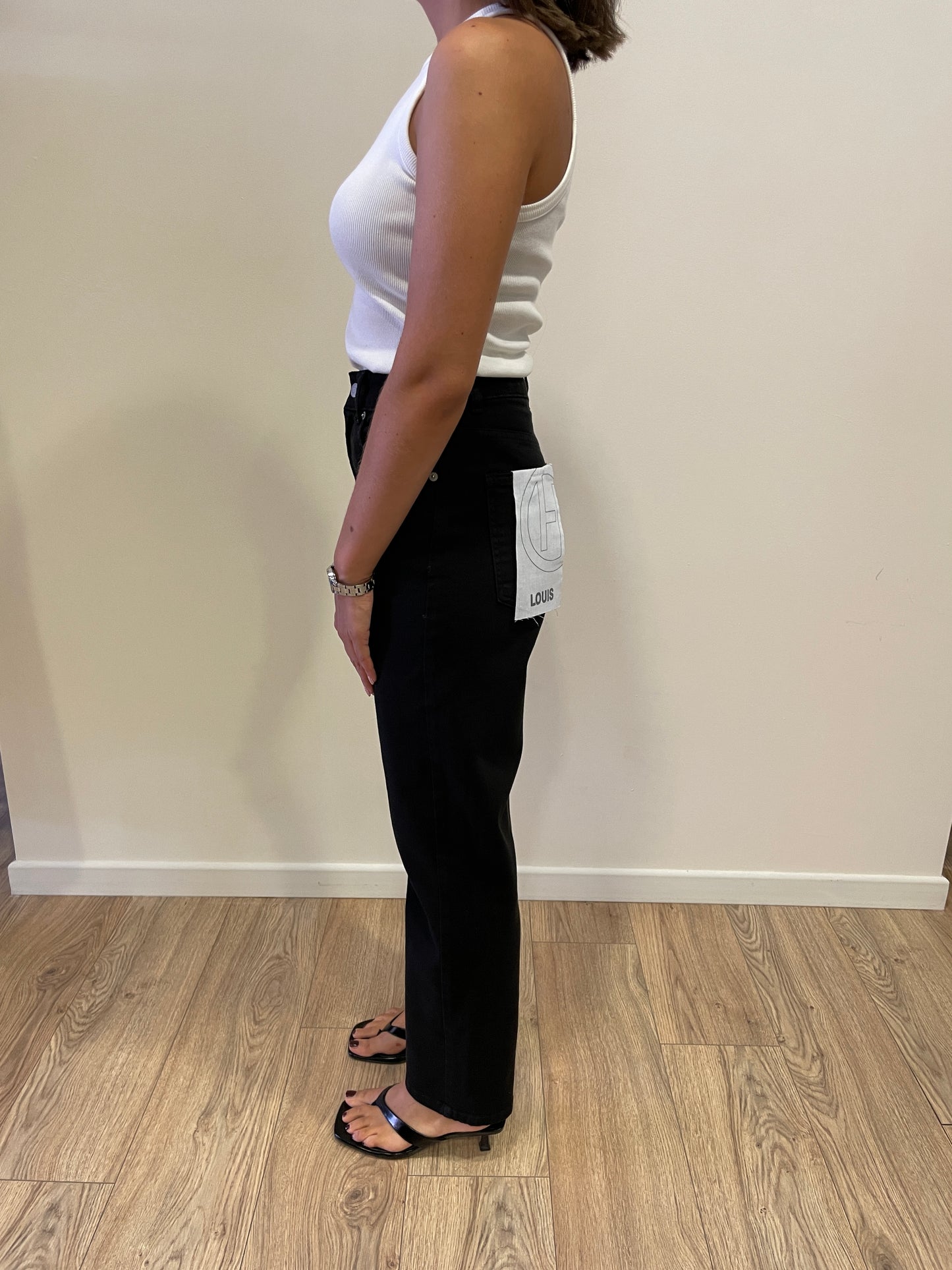 HAVEONE - Jeans Louis a vita media mom fit alla caviglia color bull nero