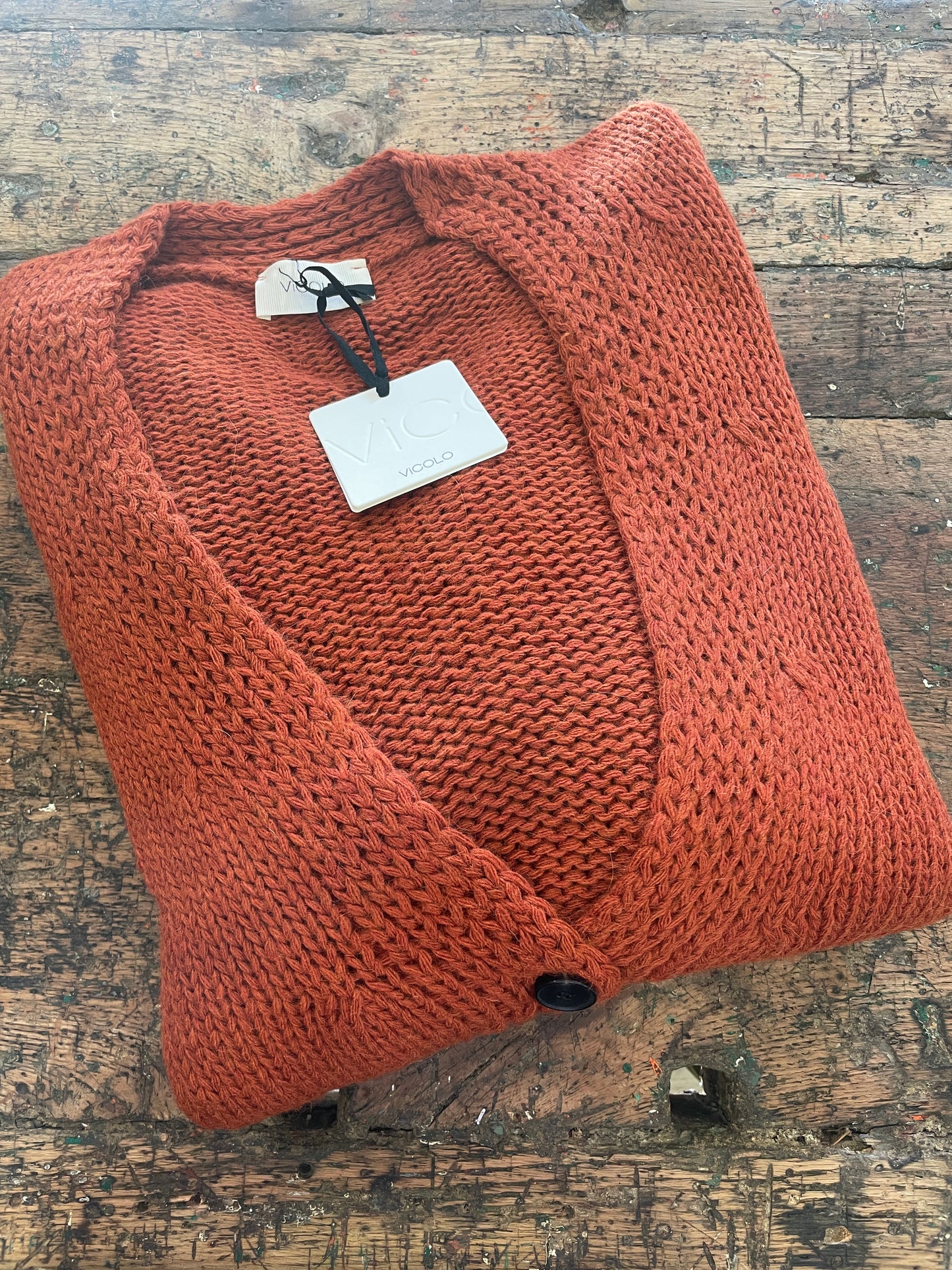 VICOLO - Cardigan con bottoni e tasche in misto lana, viscosa e alpaca - più colori