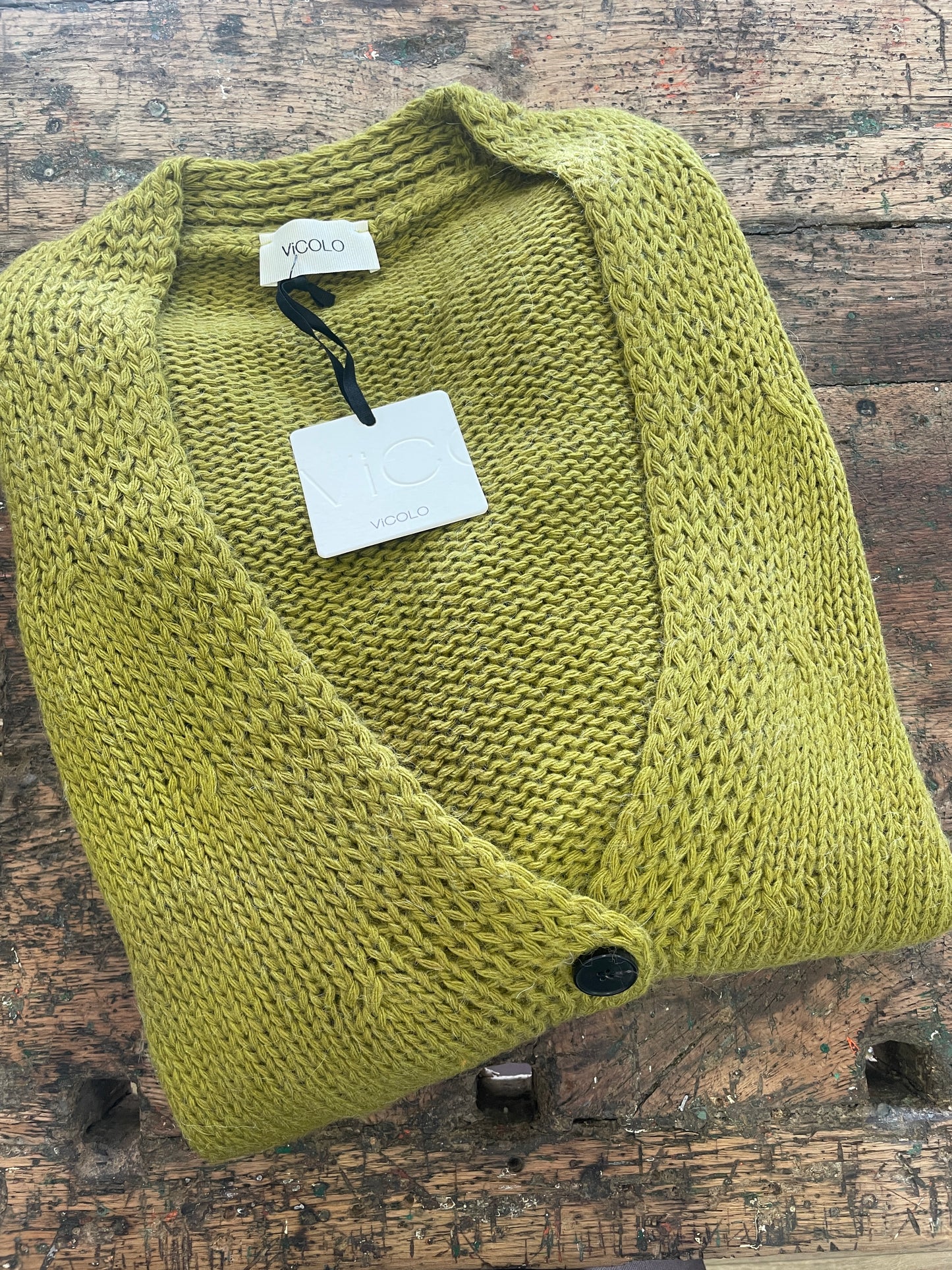 VICOLO - Cardigan con bottoni e tasche in misto lana, viscosa e alpaca - più colori