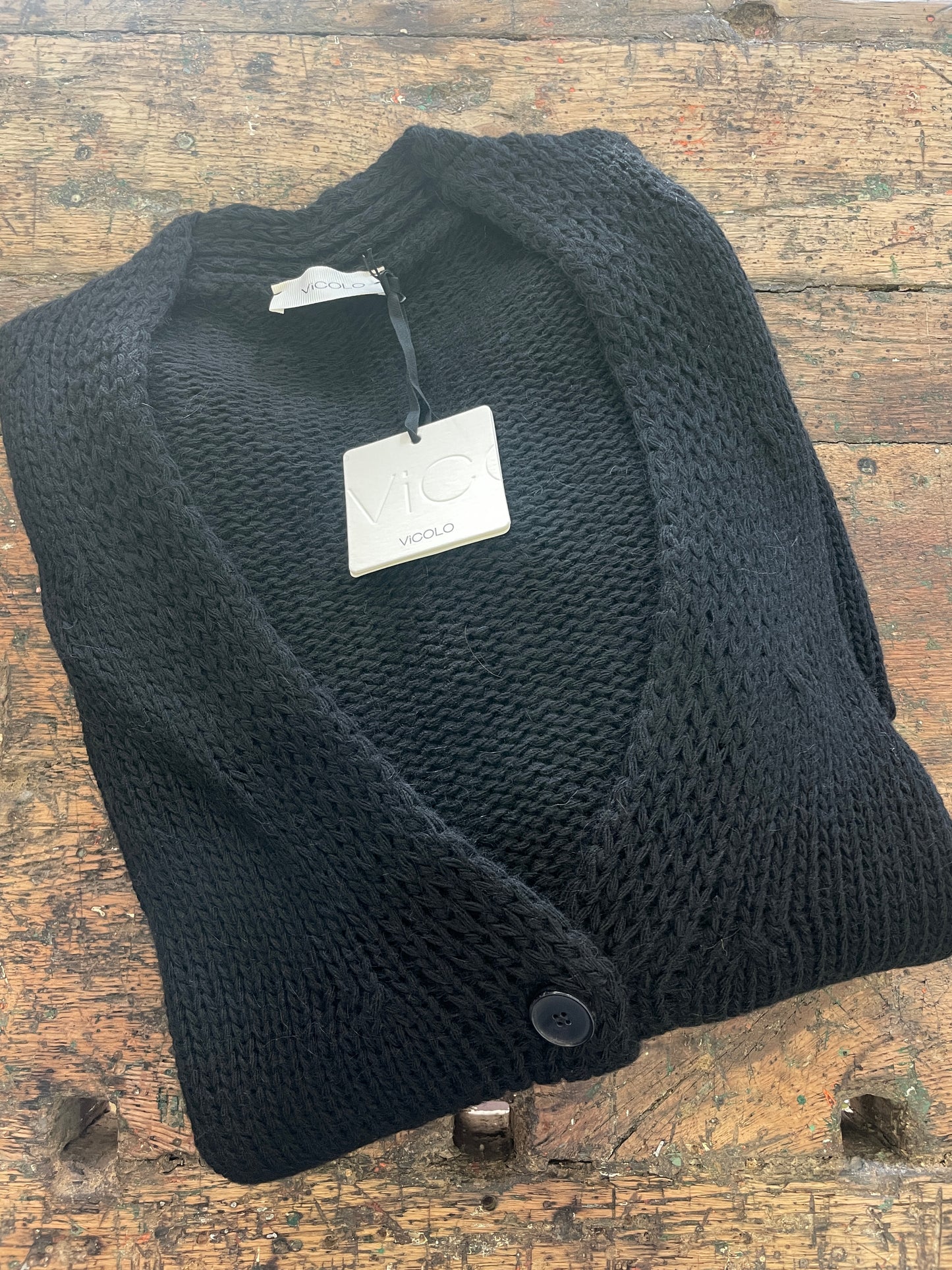 VICOLO - Cardigan con bottoni e tasche in misto lana, viscosa e alpaca - più colori