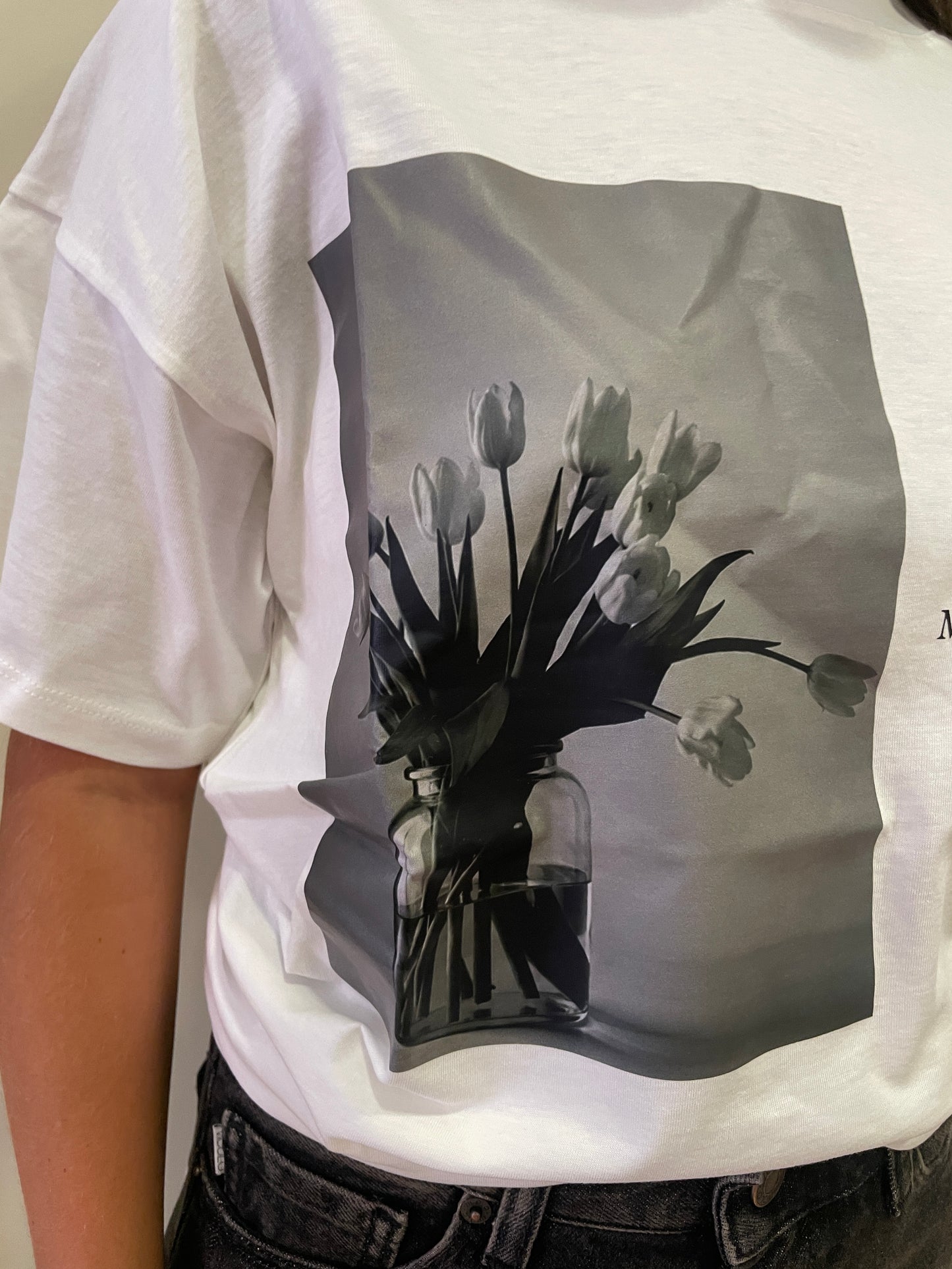 VICOLO - T-shirt over con stampa in cotone color bianco