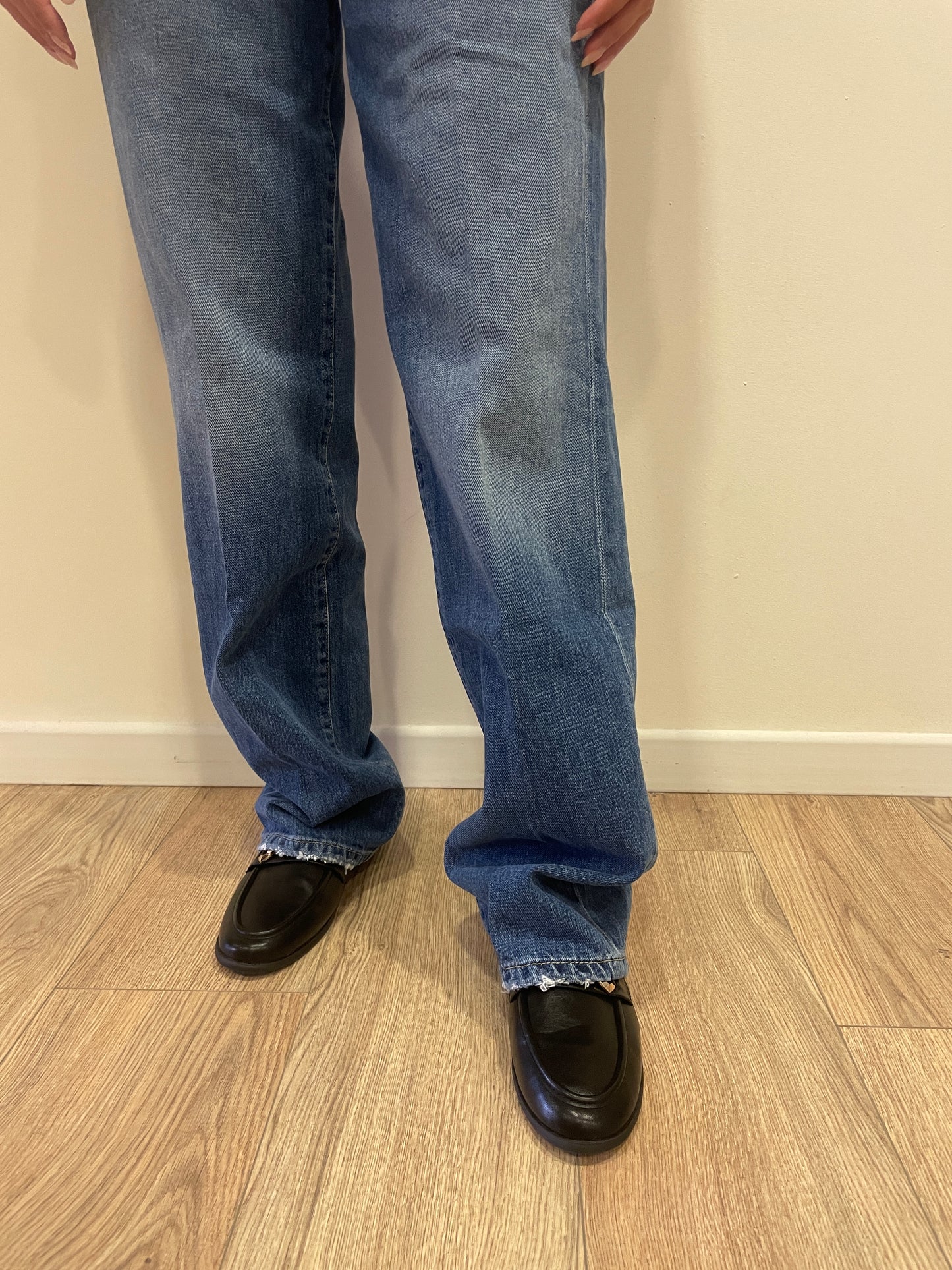 VICOLO - Jeans Alex a vita media a palazzo dritto color denim