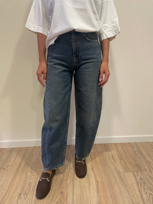 VICOLO - Jeans Chiara barrel fit a vita alta color denim vintage