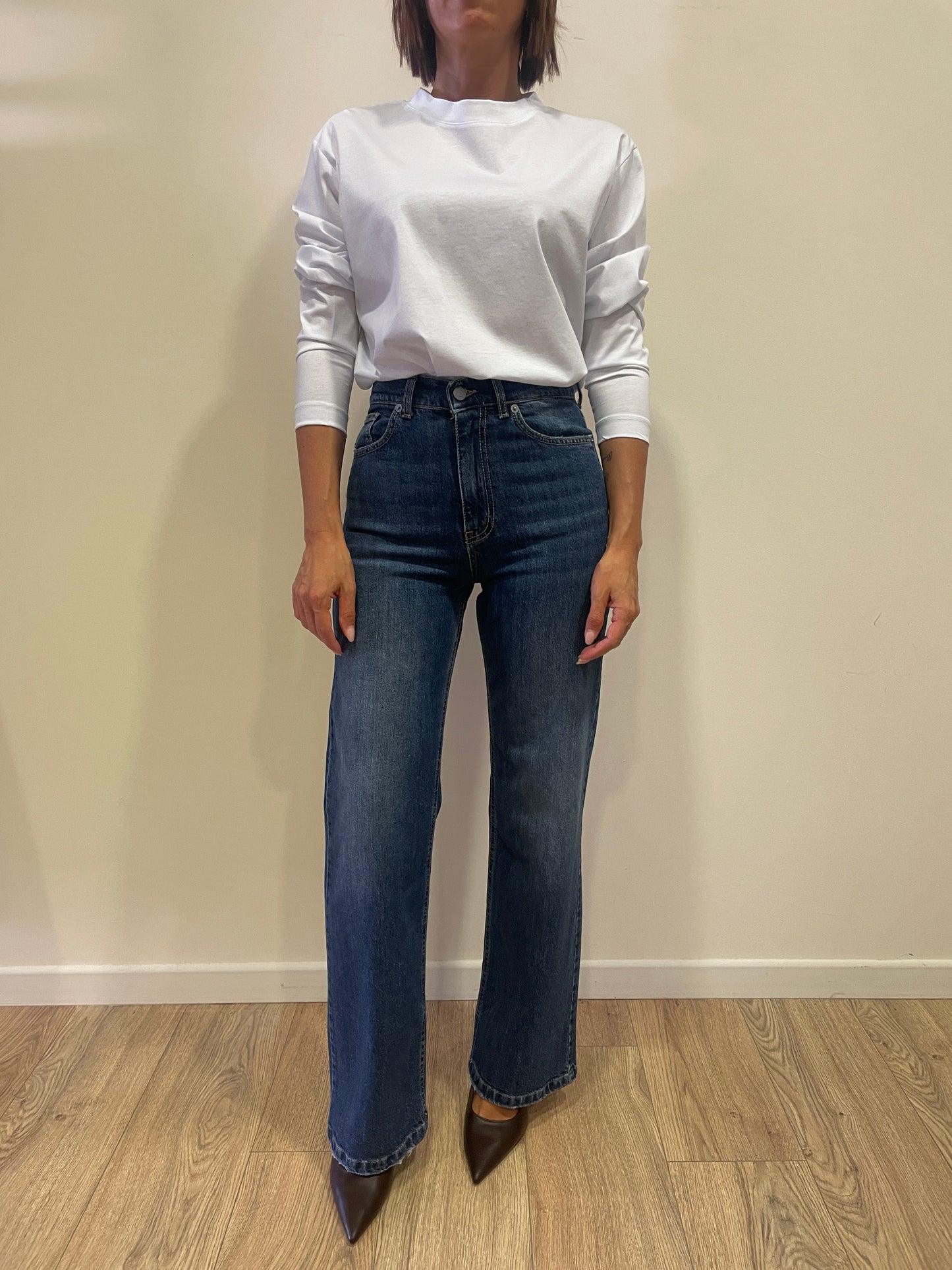 HAVEONE - Jeans London color denim a palazzo dritto