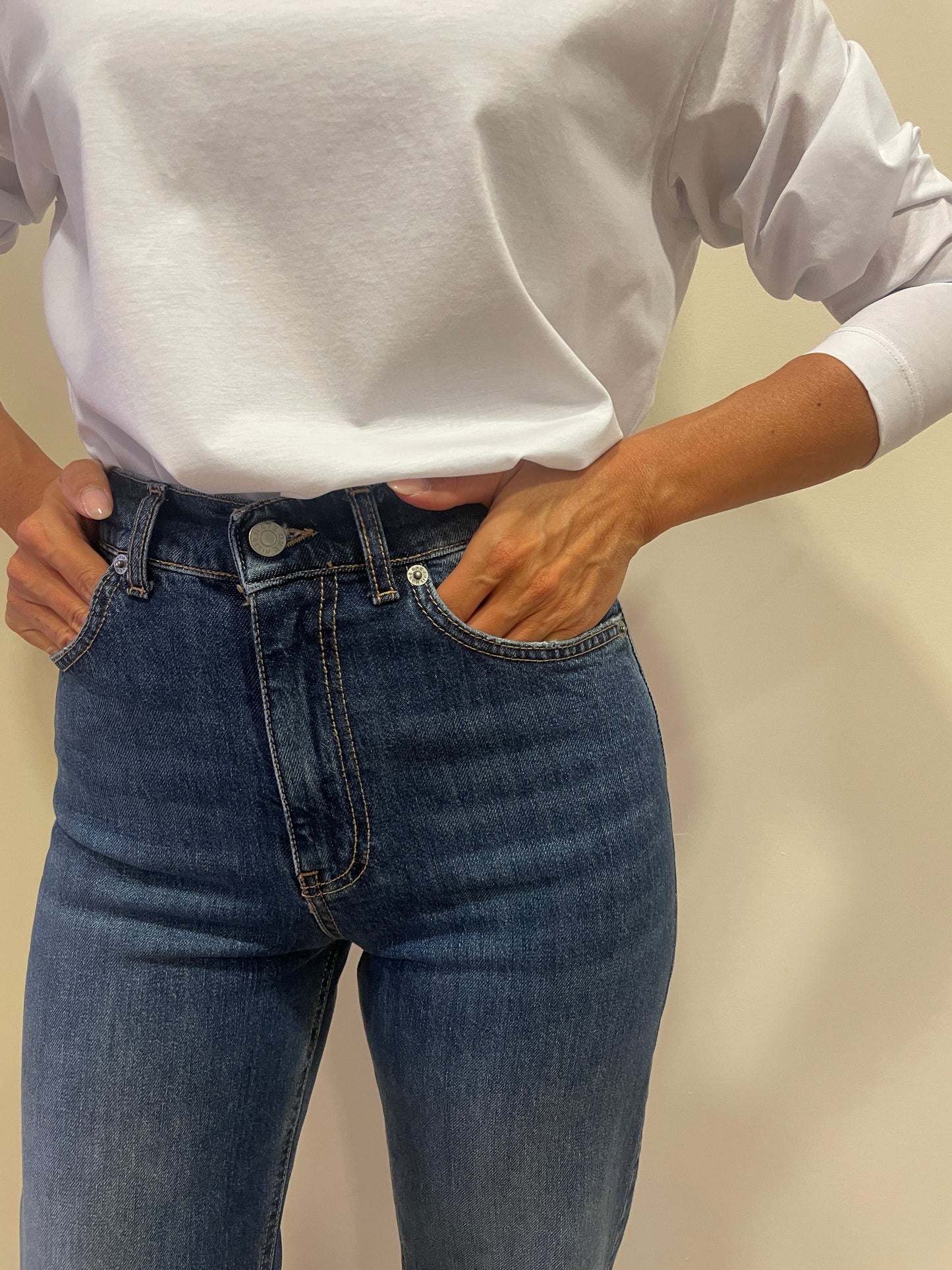 HAVEONE - Jeans London color denim a palazzo dritto