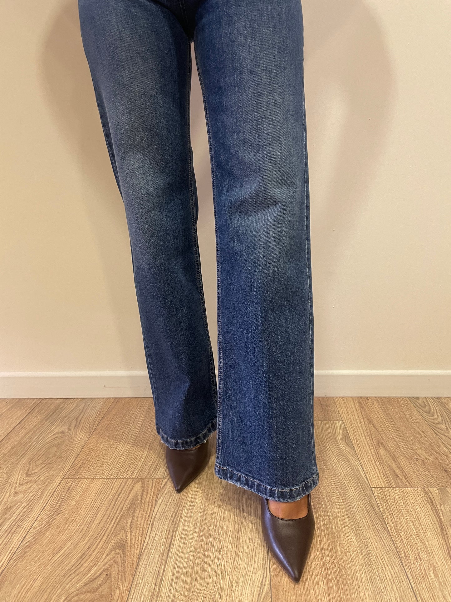 HAVEONE - Jeans London color denim a palazzo dritto