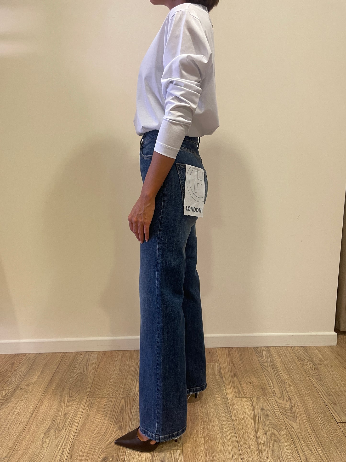 HAVEONE - Jeans London color denim a palazzo dritto