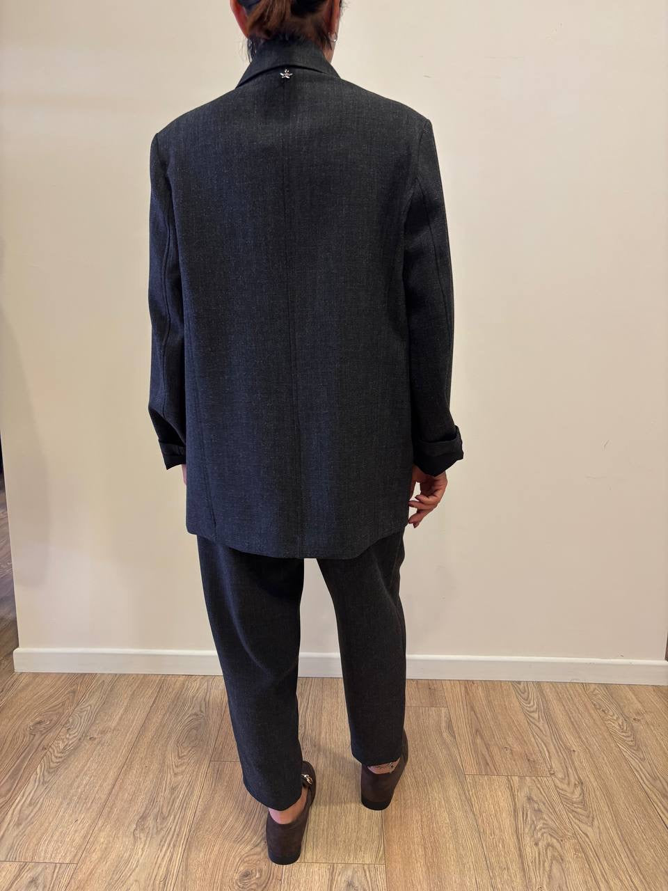 SOUVENIR - Pantalone grigio fumo baggy fit con pinces