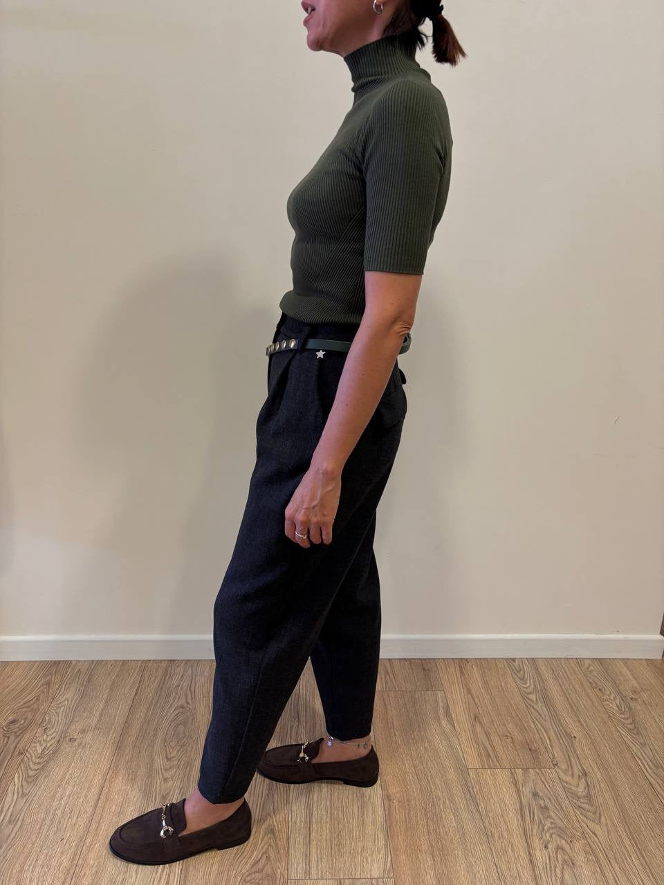 SOUVENIR - Pantalone grigio fumo baggy fit con pinces