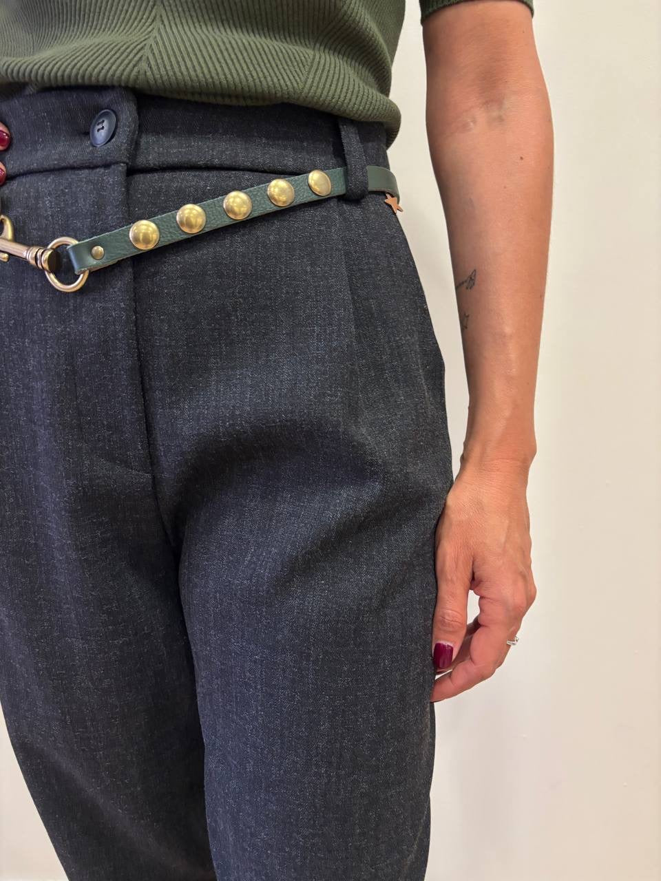 SOUVENIR - Pantalone grigio fumo baggy fit con pinces