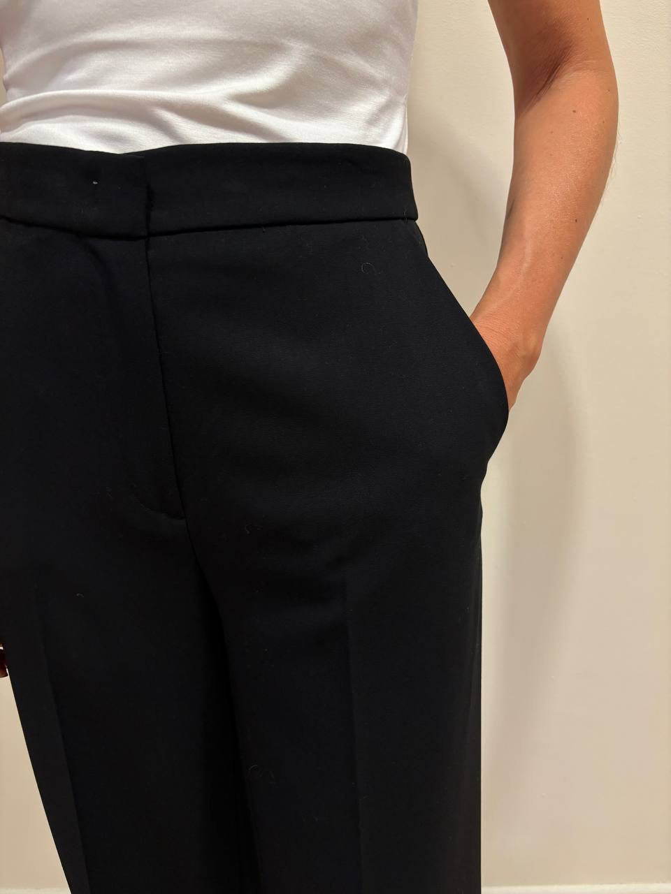 KAOS - Pantalone a palazzo dritto color nero