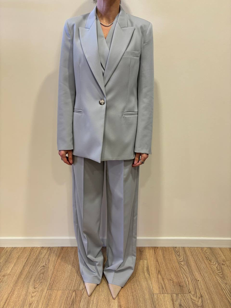 VICOLO - Giacca a un bottone grigia in jersey