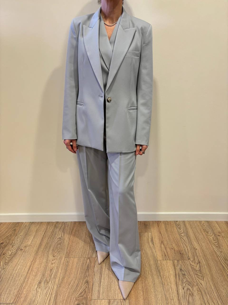 VICOLO - Pantalone a palazzo dritto grigio