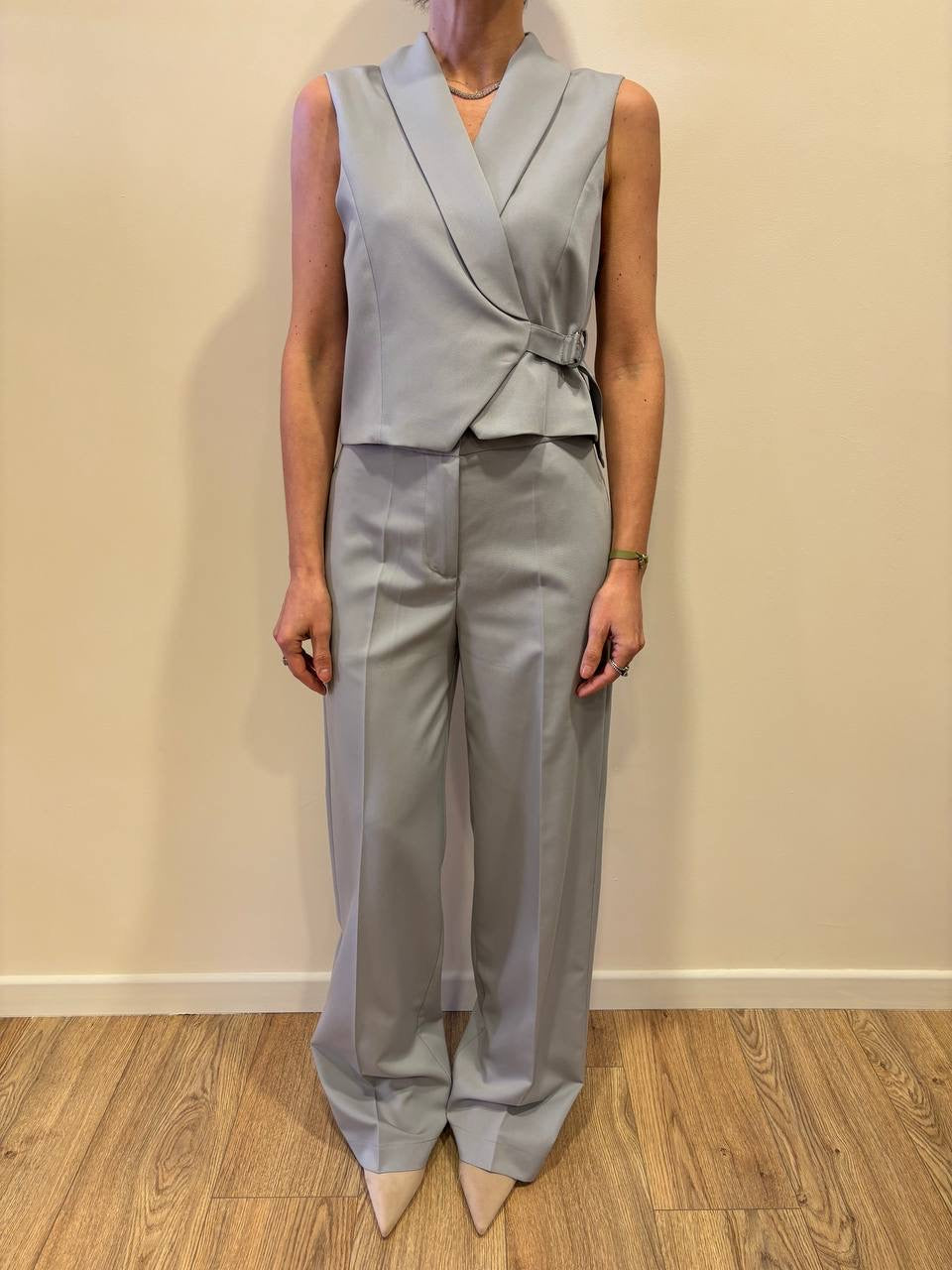 VICOLO - Pantalone a palazzo dritto grigio