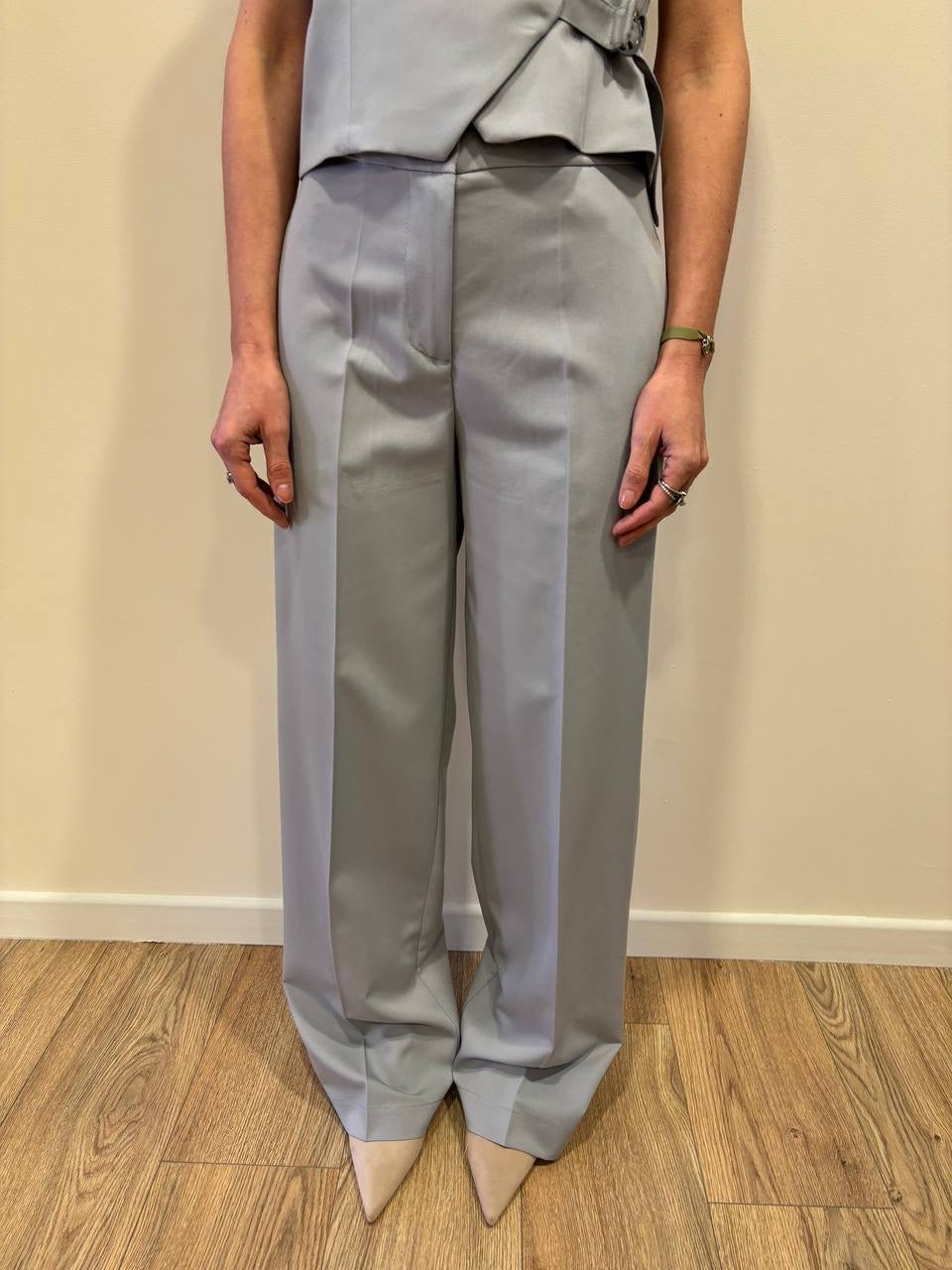 VICOLO - Pantalone a palazzo dritto grigio