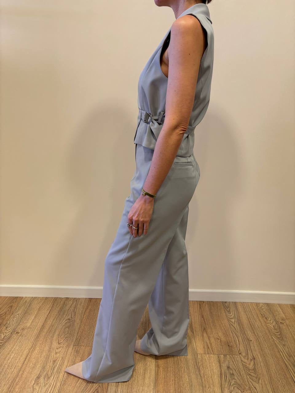 VICOLO - Pantalone a palazzo dritto grigio