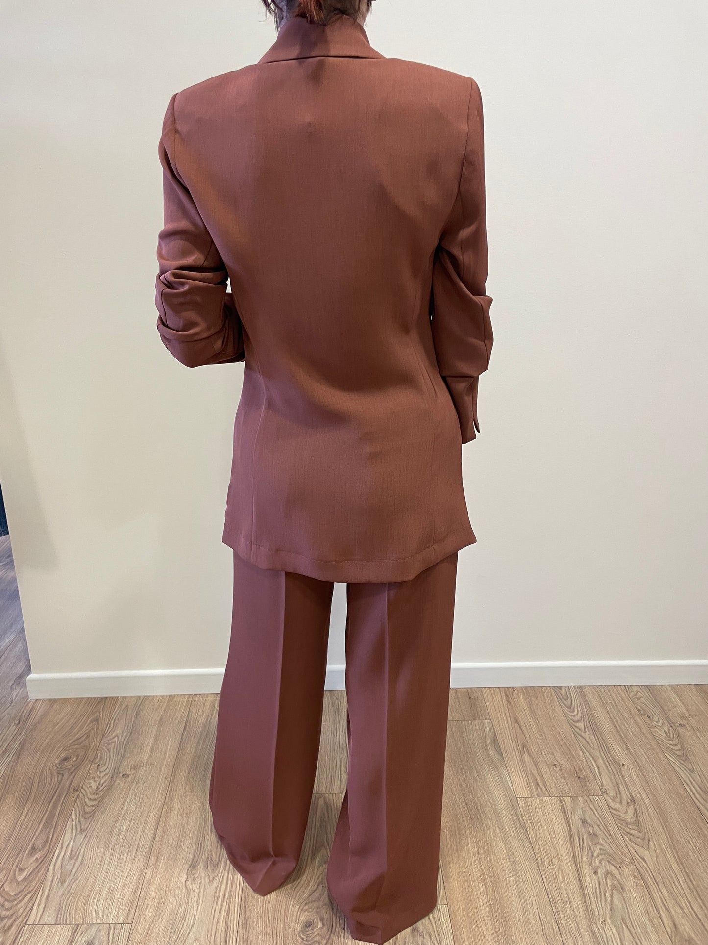 GOLD - Pantalone Veronica a palazzo dritto color aragosta