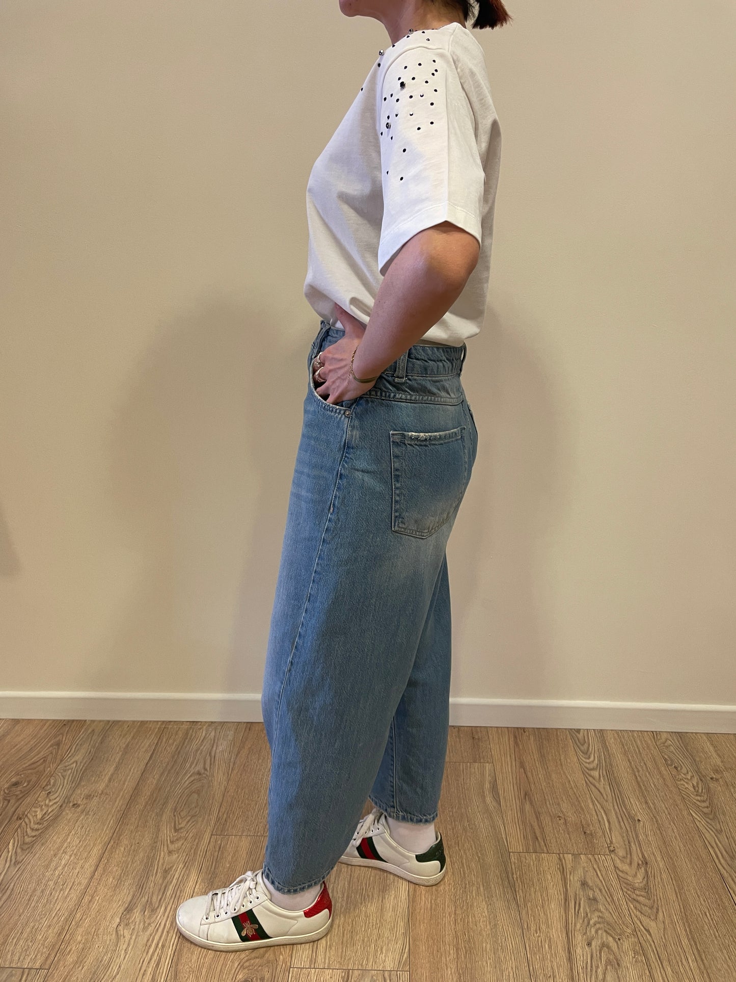 SOUVENIR - Jeans Angel baggy fit in denim morbido