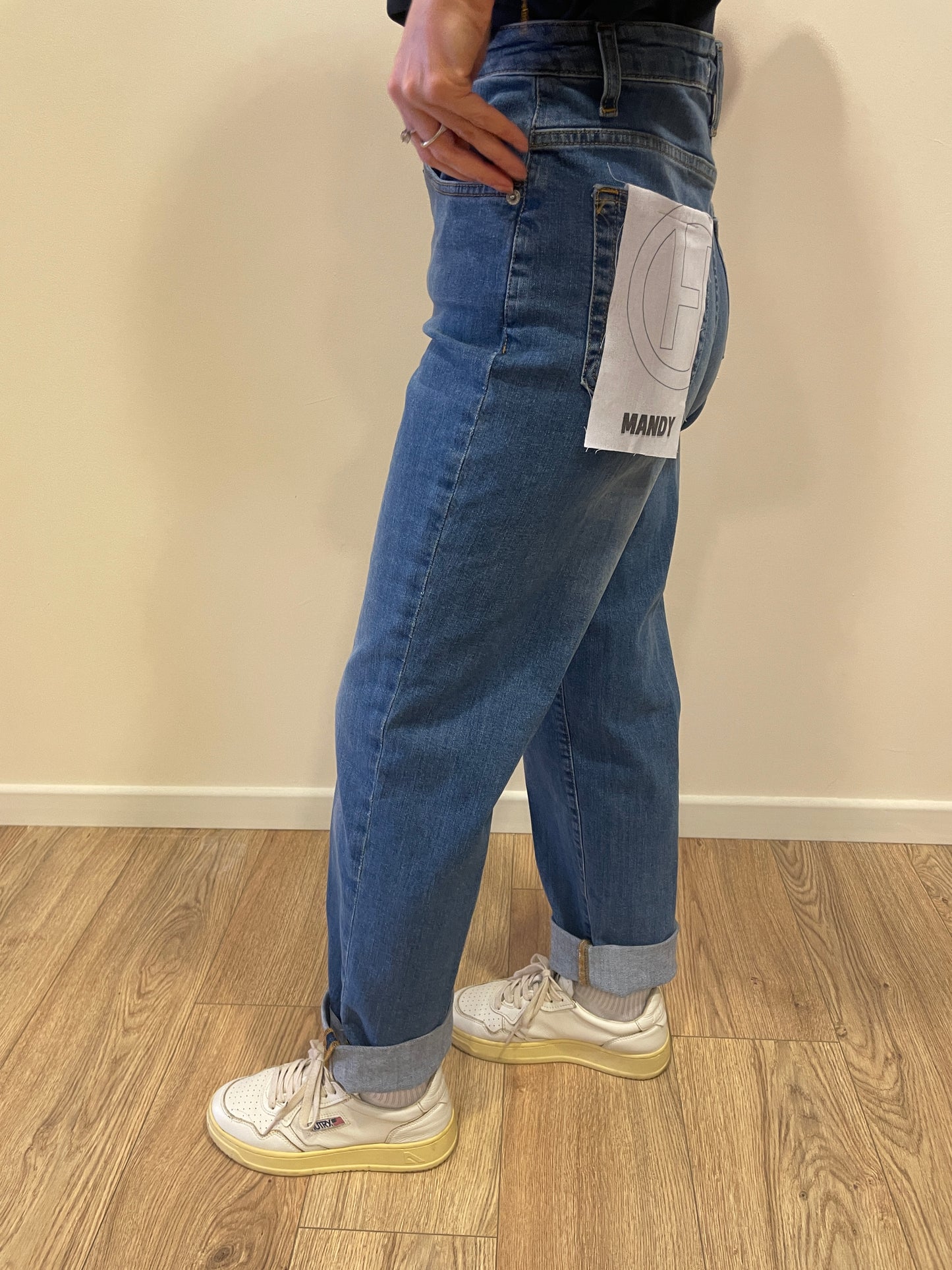 HAVEONE - Jeans Mandy in denim elasticizzato con risvolto