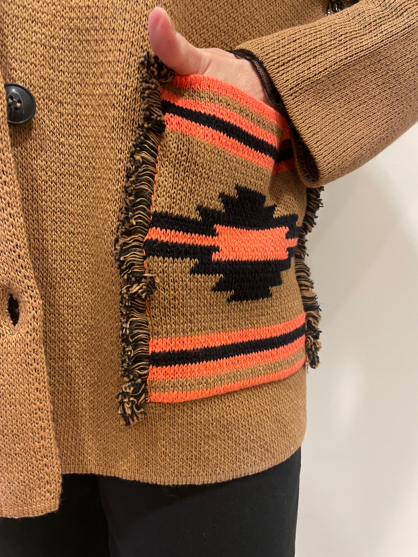 HAVEONE - Cardigan/giacchino biscotto con colletto e bottoni