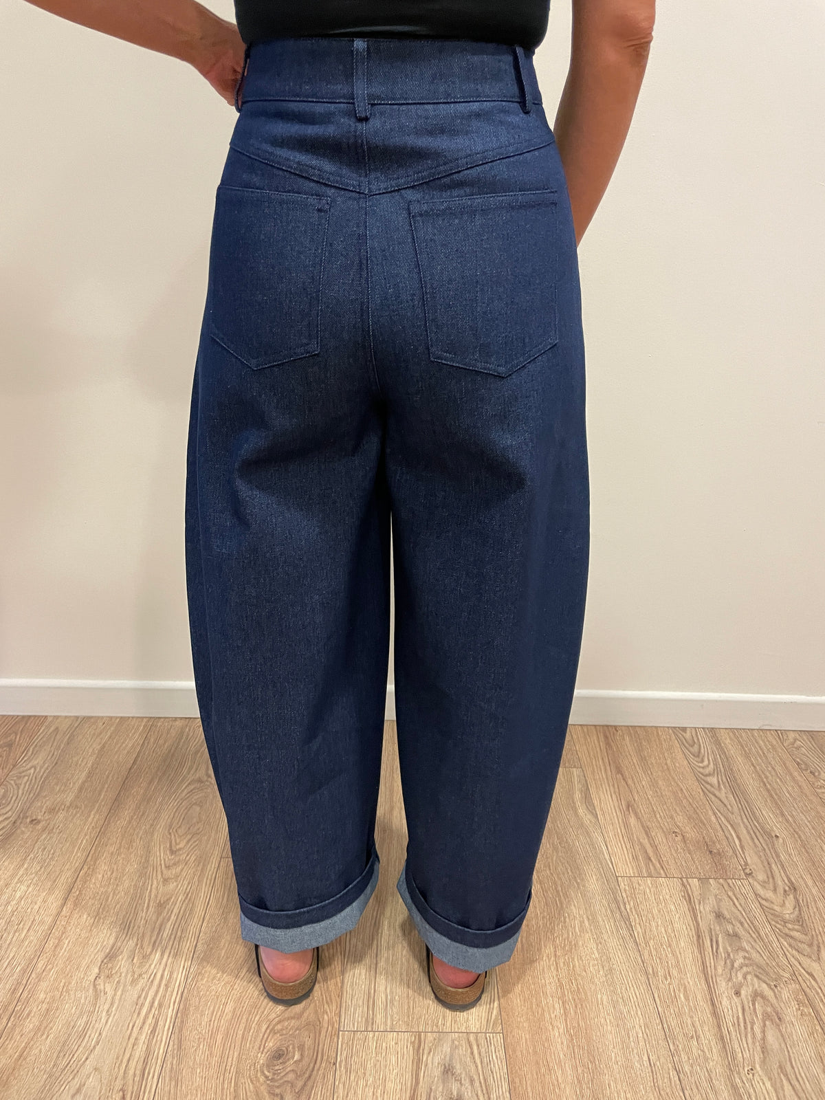 MEME ROAD - Jeans baloon a vita alta color blu