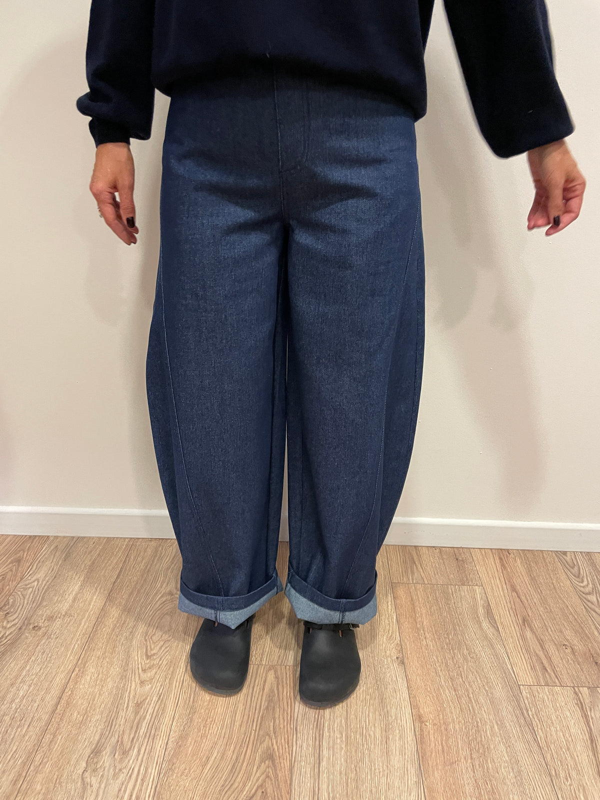 MEME ROAD - Jeans baloon a vita alta color blu