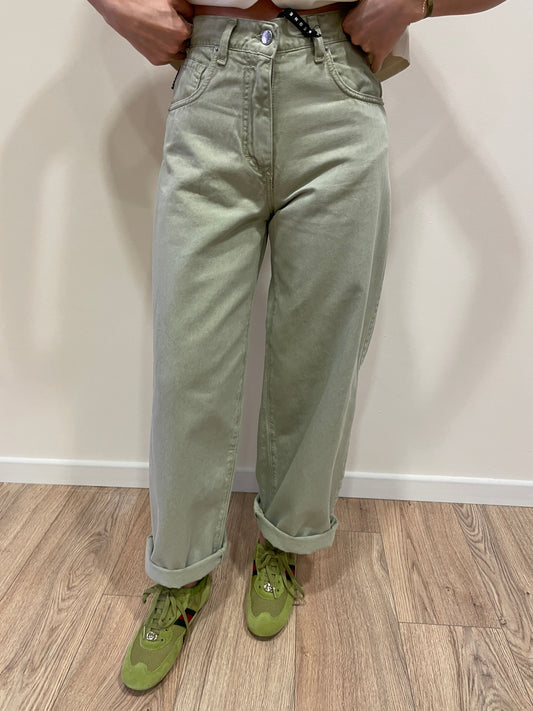 HAVEONE - Jeans Bella in denim verde salvia baggy fit