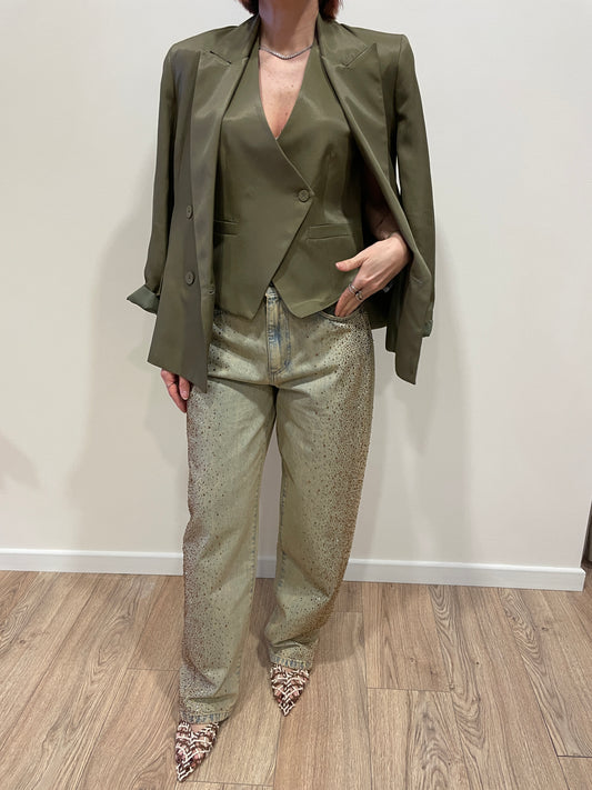 SOUVENIR - Jeans a palazzo con dettaglio applicazioni strass