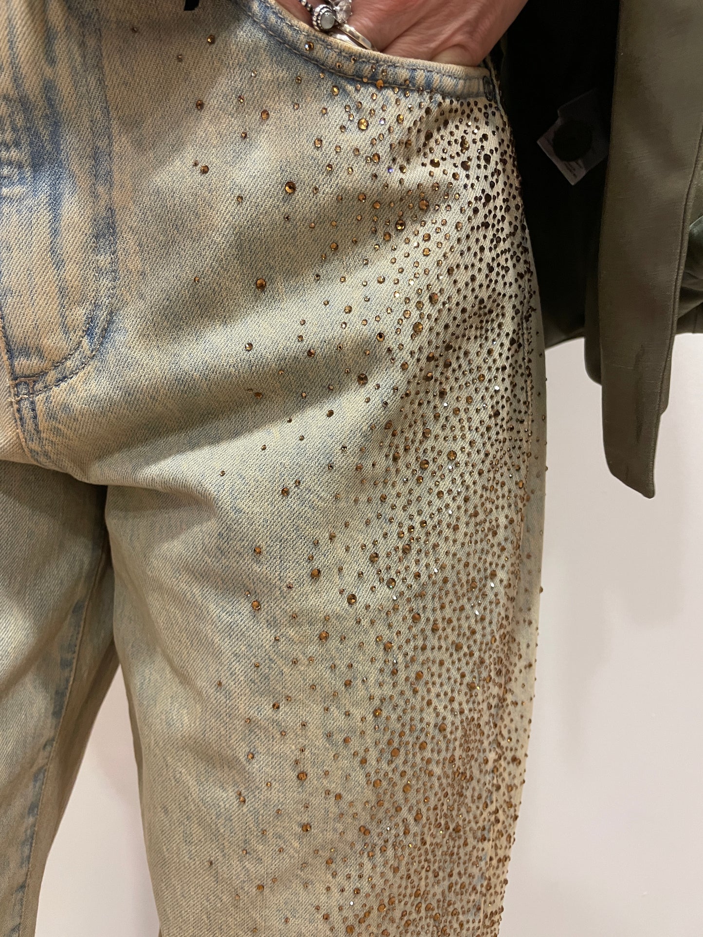 SOUVENIR - Jeans a palazzo con dettaglio applicazioni strass