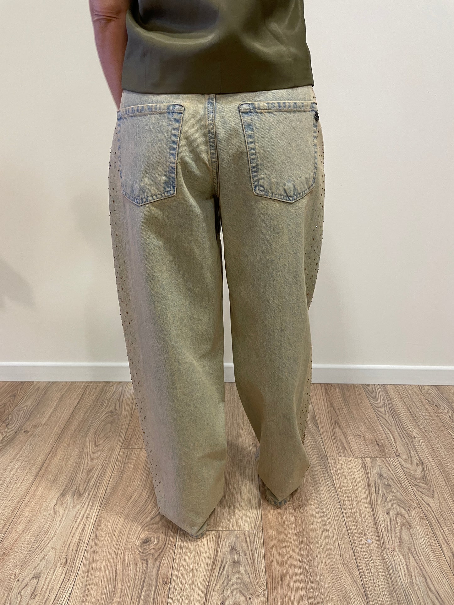 SOUVENIR - Jeans a palazzo con dettaglio applicazioni strass