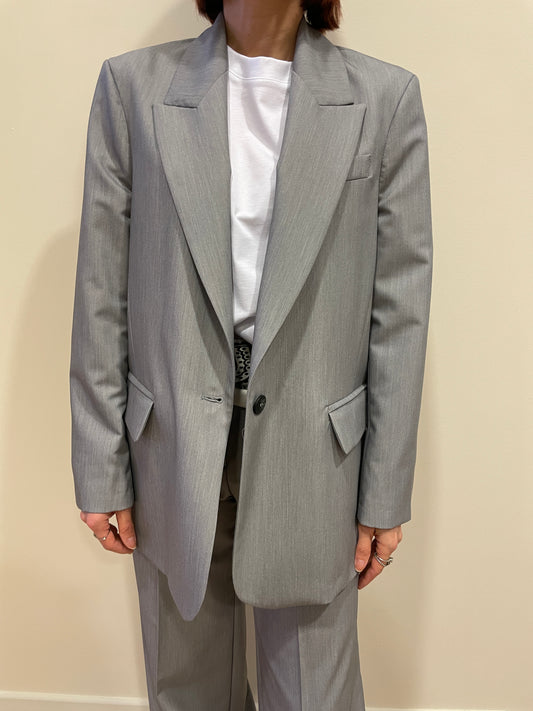 HAVEONE - Giacca grigio perla a un bottone strutturata