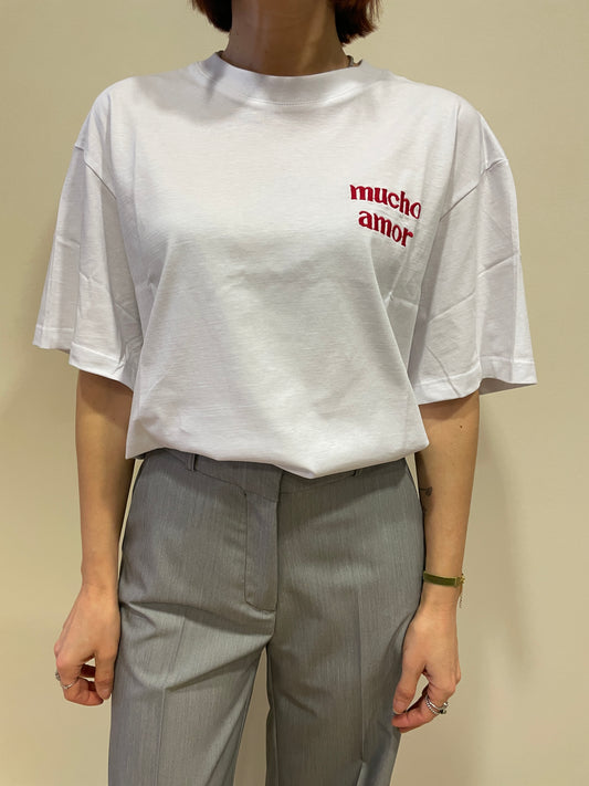 MEME ROAD - T-shirt a scatoletta con scritta "mucho amor"