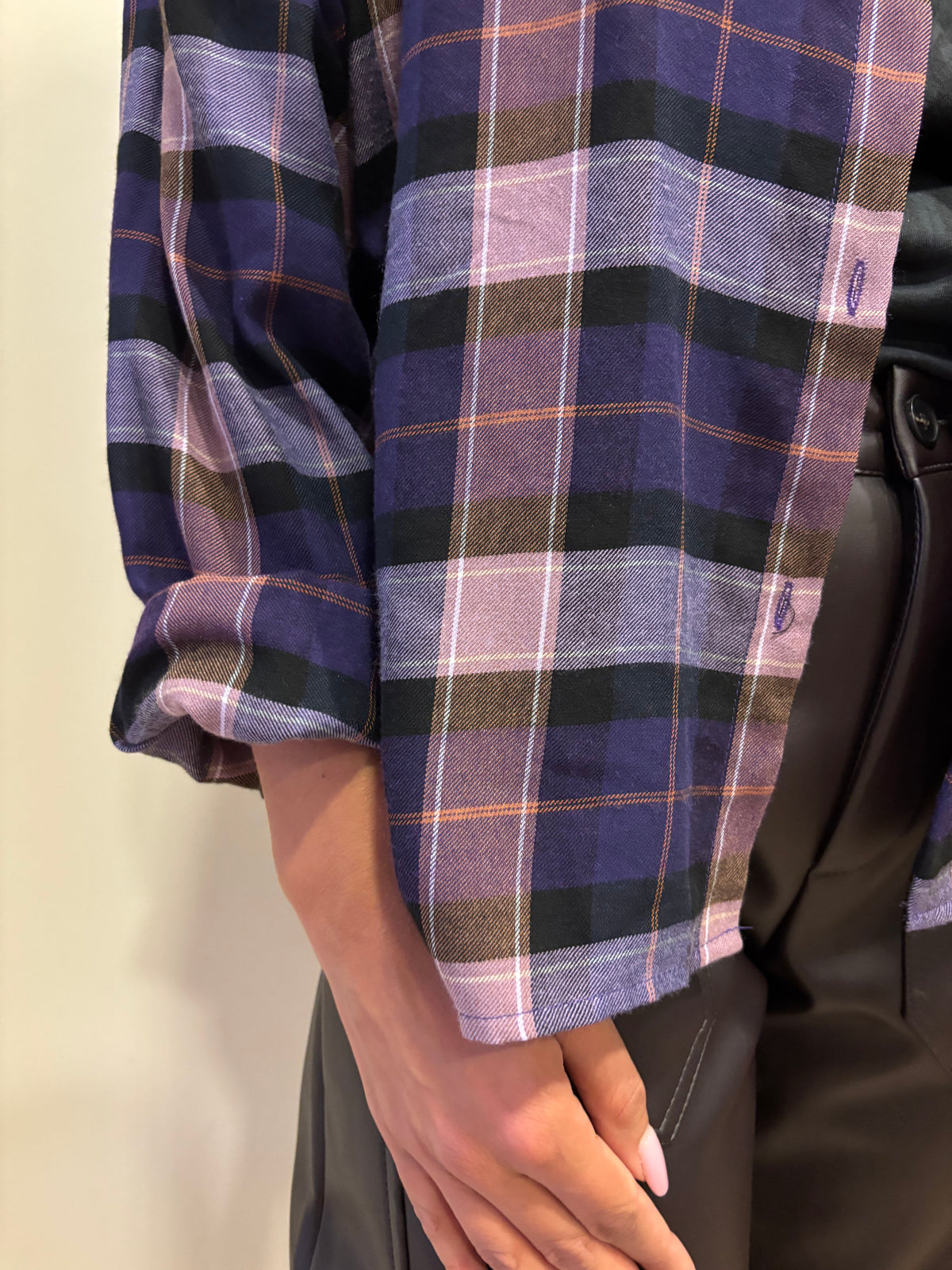 SUSY MIX - Camicia a scatola a quadri viola