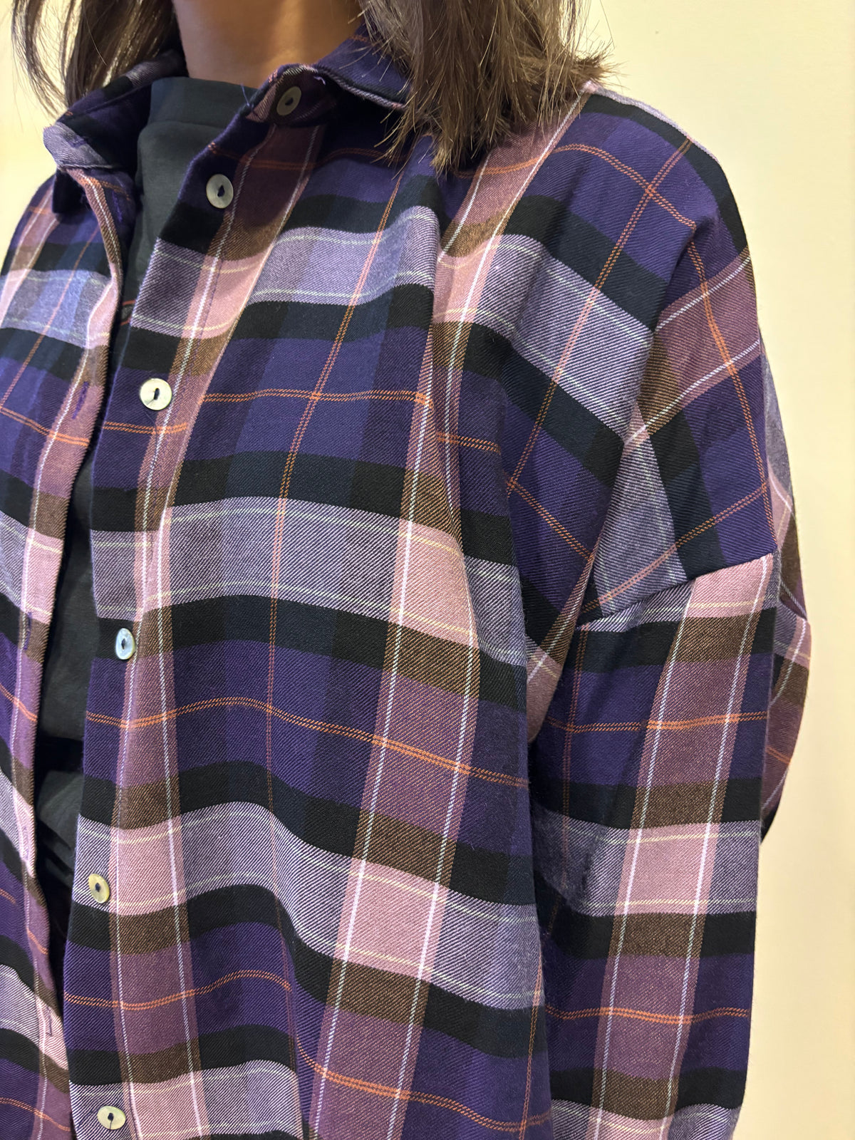 SUSY MIX - Camicia a scatola a quadri viola